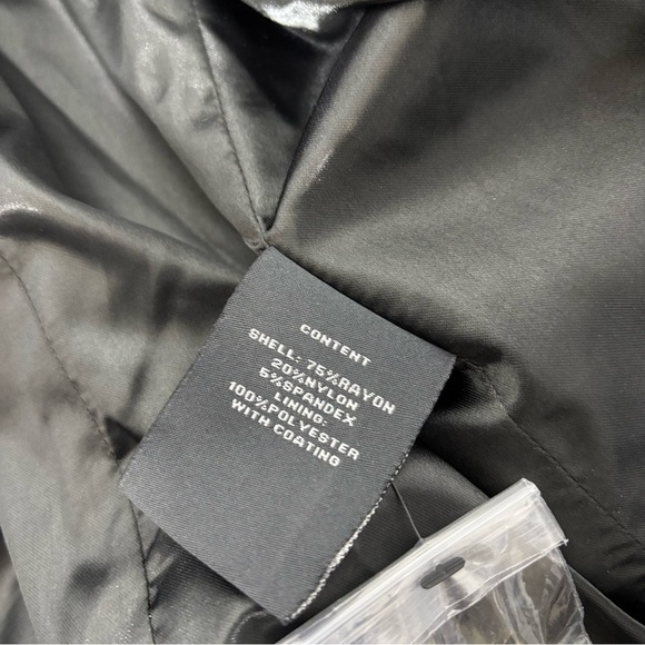 Vince Camuto Women's XL Black Fitted Car Coat Overcoat Trench Button Front Belt - Picture 8 of 10